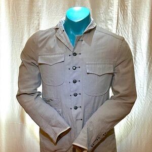 Gentleman’s Italian Messager linen cotton jacket button front multiple pockets